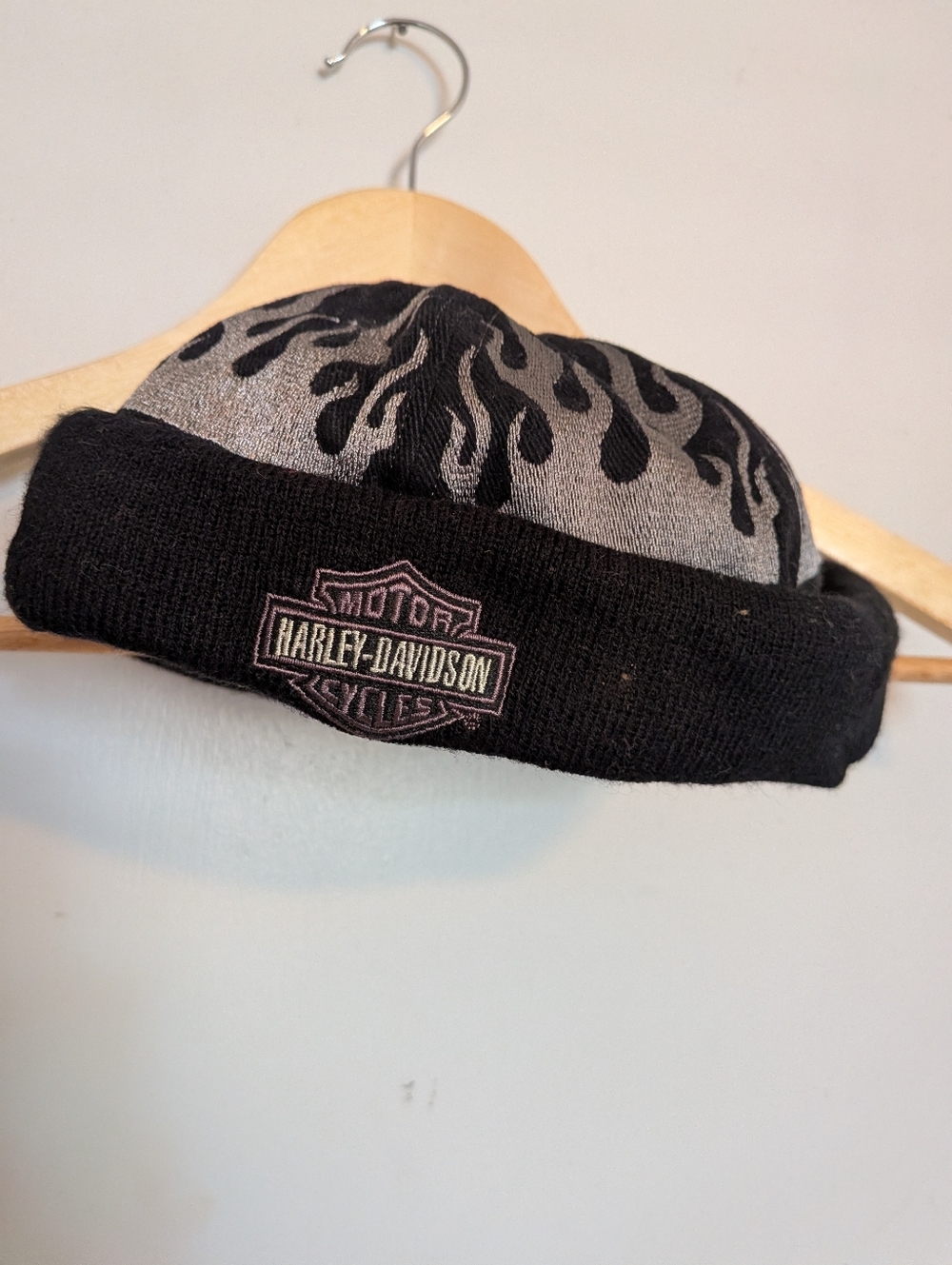 Harley-Davidson Black & Gray Flame Beanie